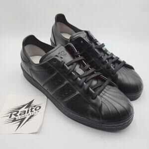 Mens Size 7.5 Adidas Sneakers Y-3 Superstar Low Top Athletic Triple Black IE3237